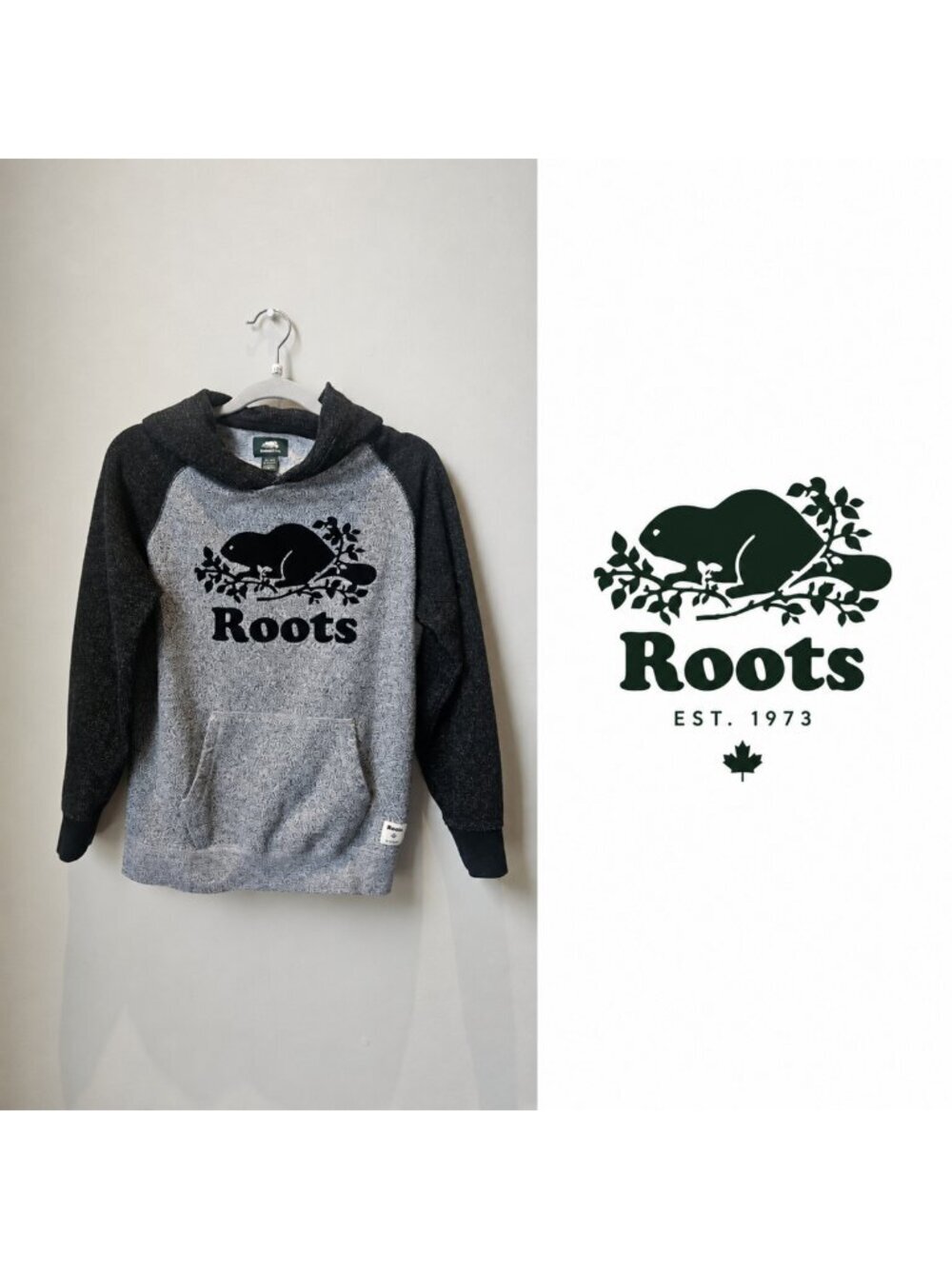 ROOTS Kids Salt & Pepper Hoodie XL 11-12 Years